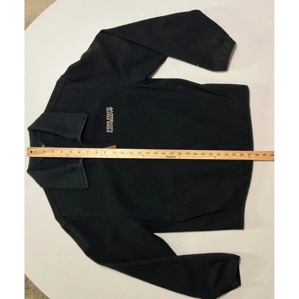 VTG Woolrich Penn State University 100% Wool Full Zip Jacket Preppy Black Mens M
